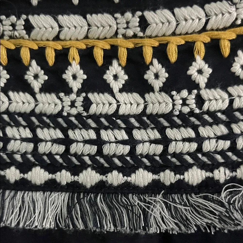 Tory Burch Navy Tunic with White and Yellow Accents - Picture 5 of 7